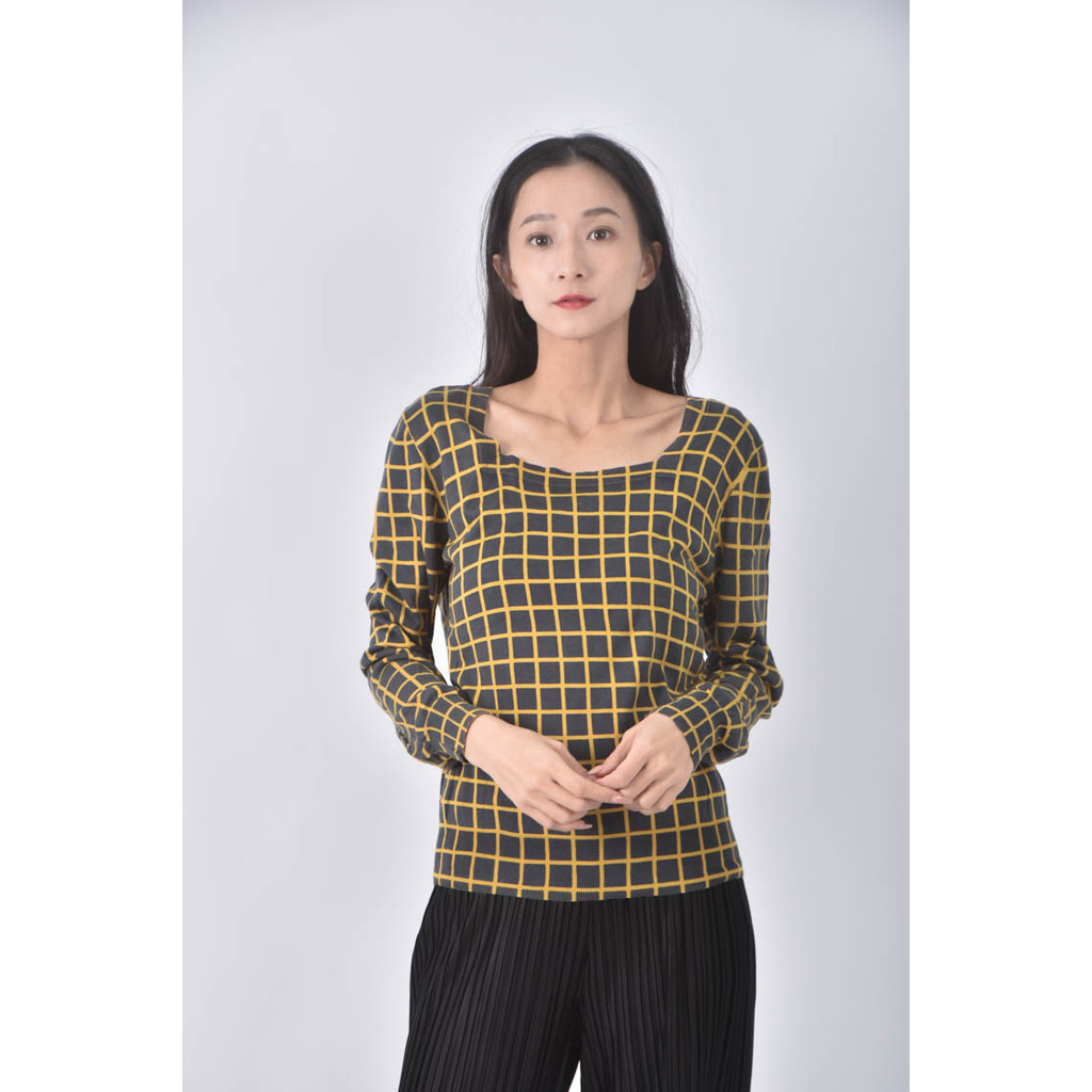 (M) 純棉黃色長袖上衣二手衣, , large