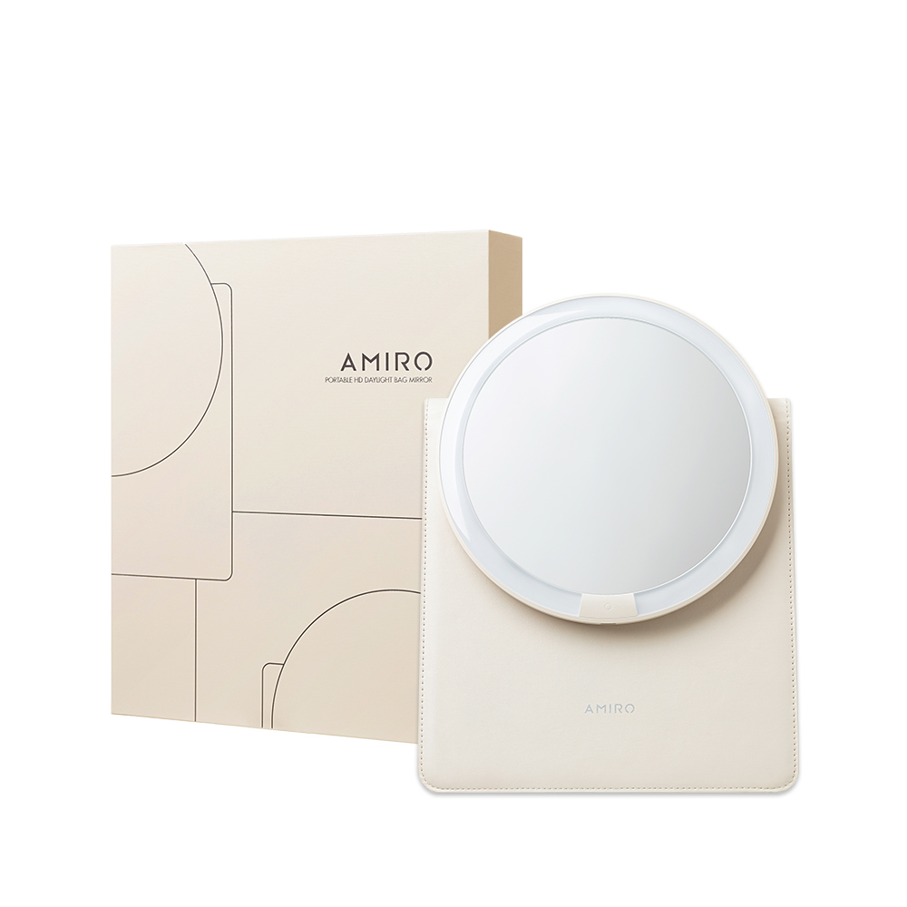 AMIRO Travel Makeup LED HD Sunlight Portable Mirror, , large