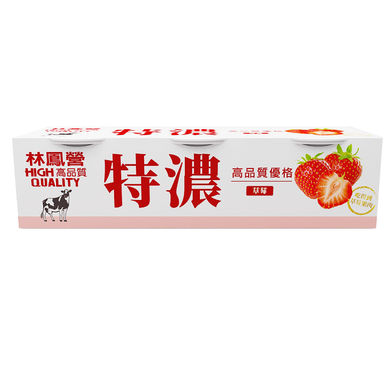 林鳳營特濃重乳優格(草莓)80gX3, , large