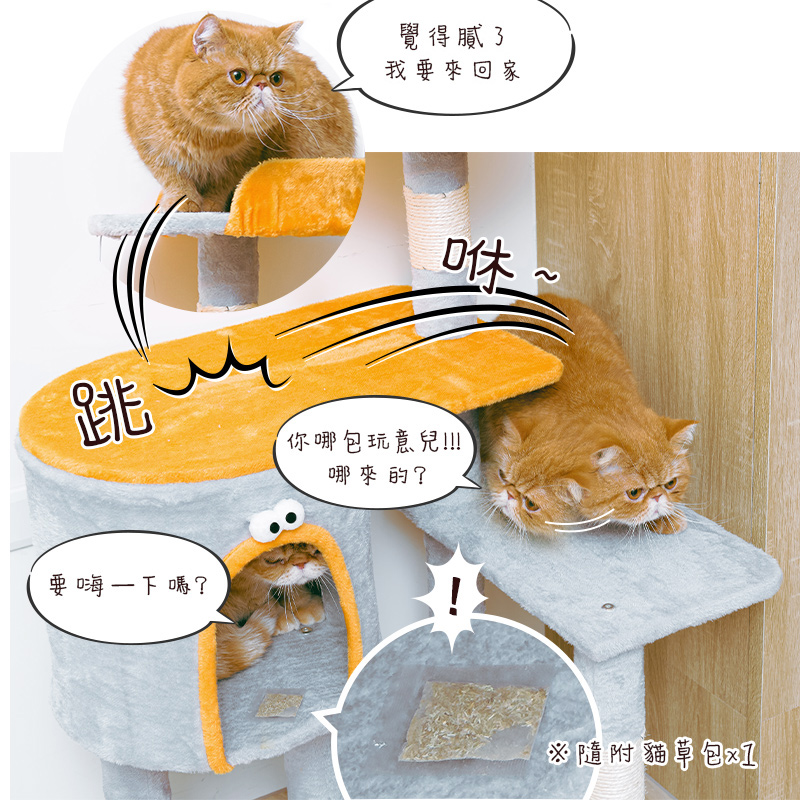 【Y HOUSE】Four views and one room Yunmiao House cat house/cat jumping platform/cat climbing frame/cat bed/cat toys/flannel/large cat bed, , large