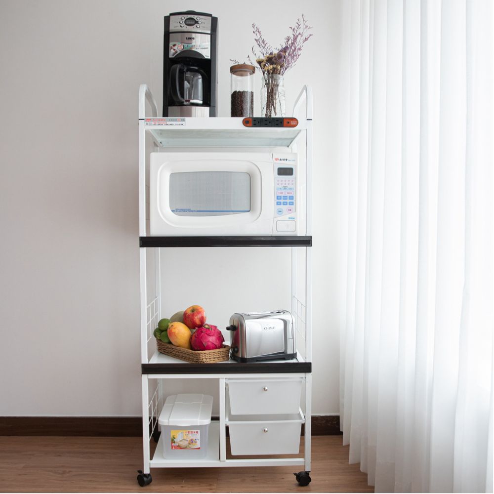 2pull-out panel, 2 drawers,4-tier rice bucket storage rack, , large