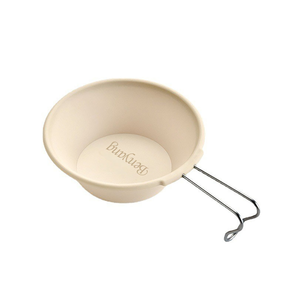 新款食品級耐用露營雪拉碗奶油黃1個裝（露營餐具 耐熱碗 野餐碗 戶外便攜碗）