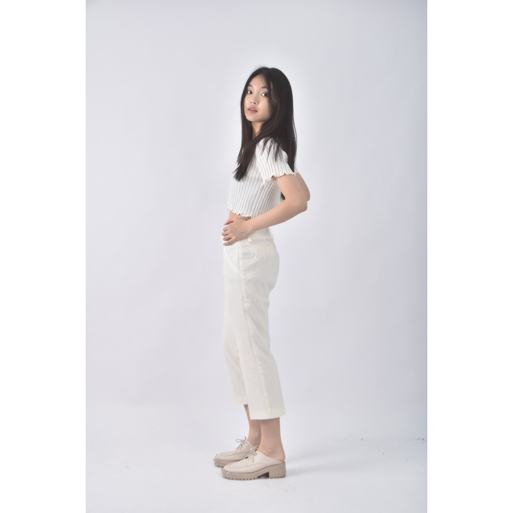 (3XL) ef de直筒白色長褲二手衣, , large