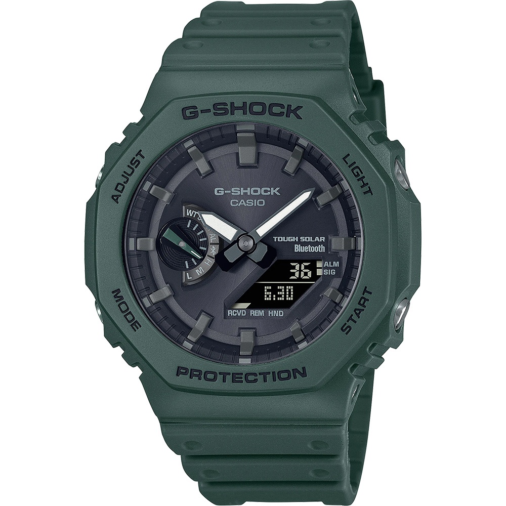 CASIO 卡西歐 G-SHOCK 藍牙 八角 太陽能 電子錶 GA-B2100-3A, , large