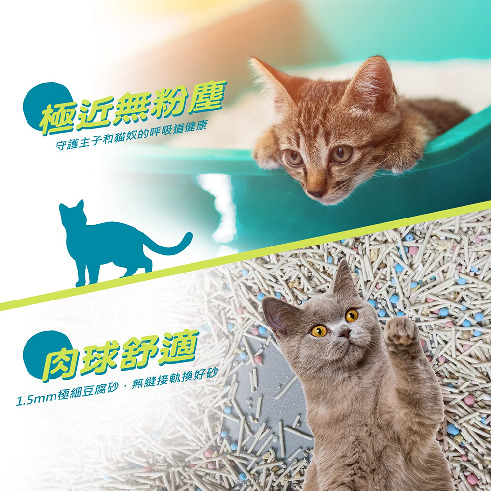 【幸福時刻】6合1混合貓砂 豆腐砂 礦砂 6L/2.5Kg X 6包組, , large