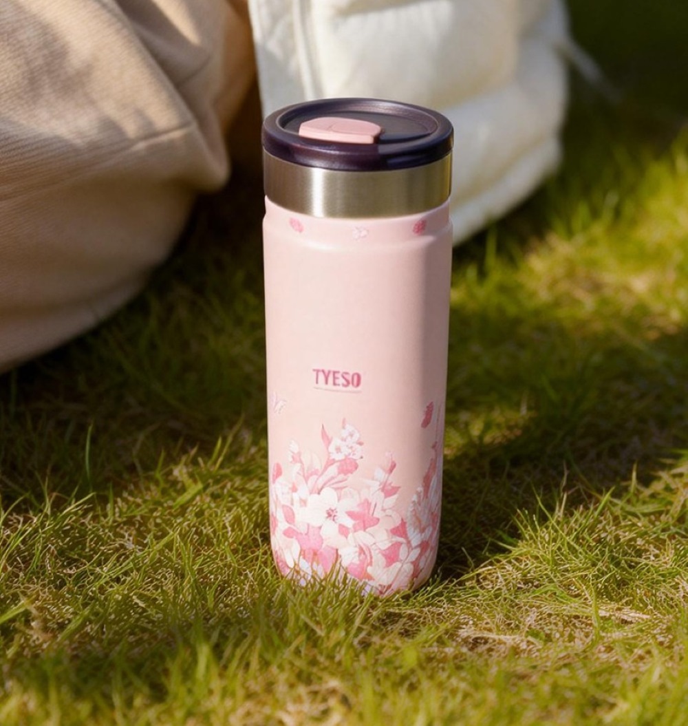 【H&R安室家】泰碩 TYESO 花卉系列304不鏽鋼吸管杯710ml(H42), , large