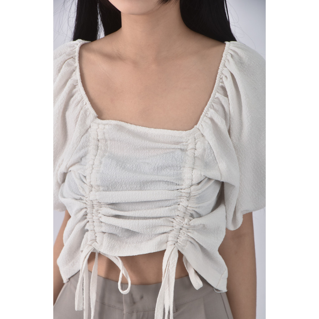 (S) miffy studio方領白色短袖上衣二手衣, , large