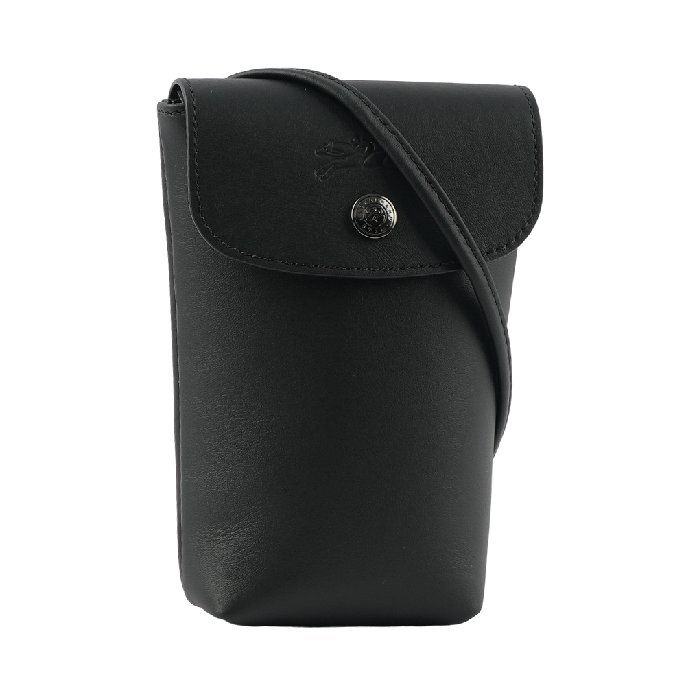 LONGCHAMP Le Pliage Xtra 小牛皮斜背手機包/黑色, , large