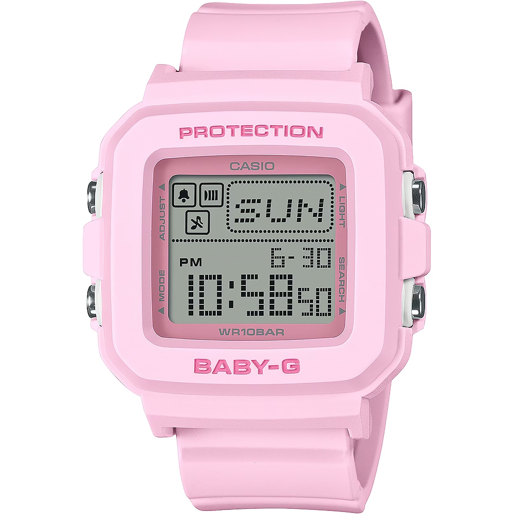 CASIO 卡西歐 BABY-G 單色像素動畫數位手錶-粉 BGD-10-4, , large