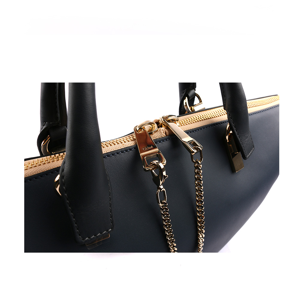 CHLOE' Baylee Small two-tone tote小牛皮/街頭藍, , large