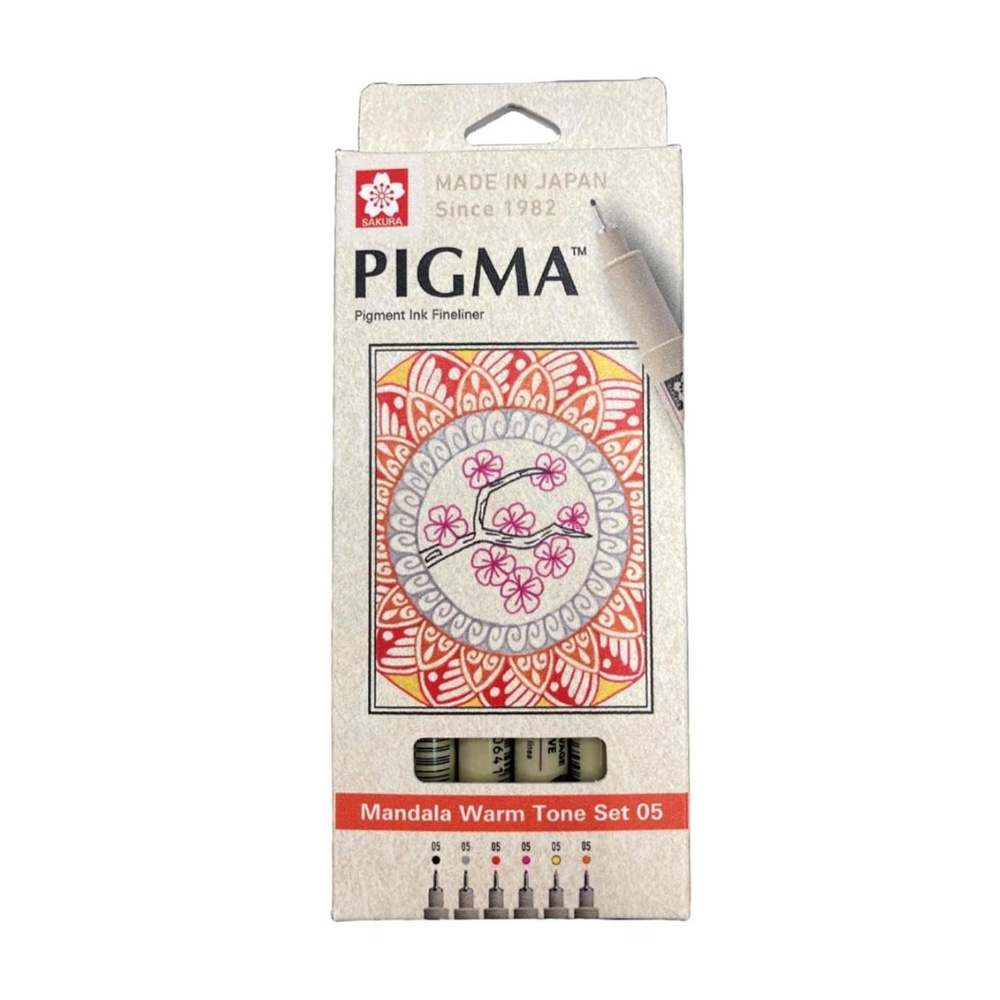 日本 SAKURA PIGMA筆格邁 代針筆套6入組-曼陀羅暖色 / 組 XSDK05-MD6A, , large