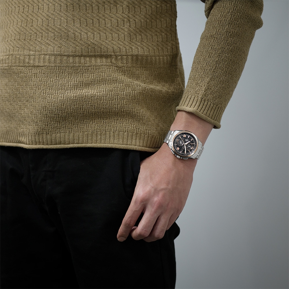 CITIZEN 星辰 電波時計30週年限定 鈦 光動能萬年曆電波手錶 AT8254-61E, , large
