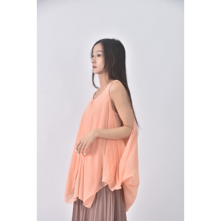 (S) iroo質感無袖橘色上衣二手衣, , large