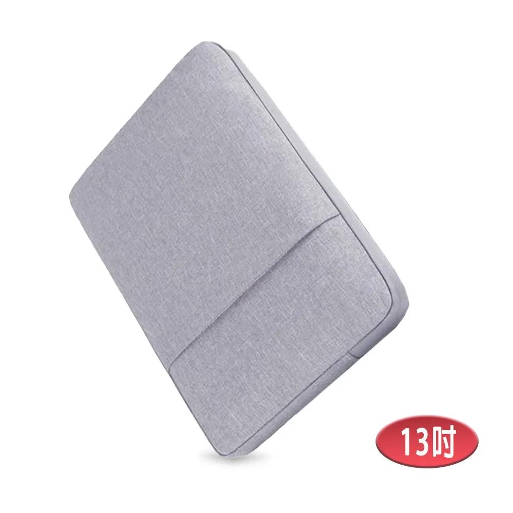 13-inch LB14G Tranquil Book Journey Series iPad/Mac/Tablet/Laptop Front Zipper Pocket Protective Sleeve (Mist Gray)