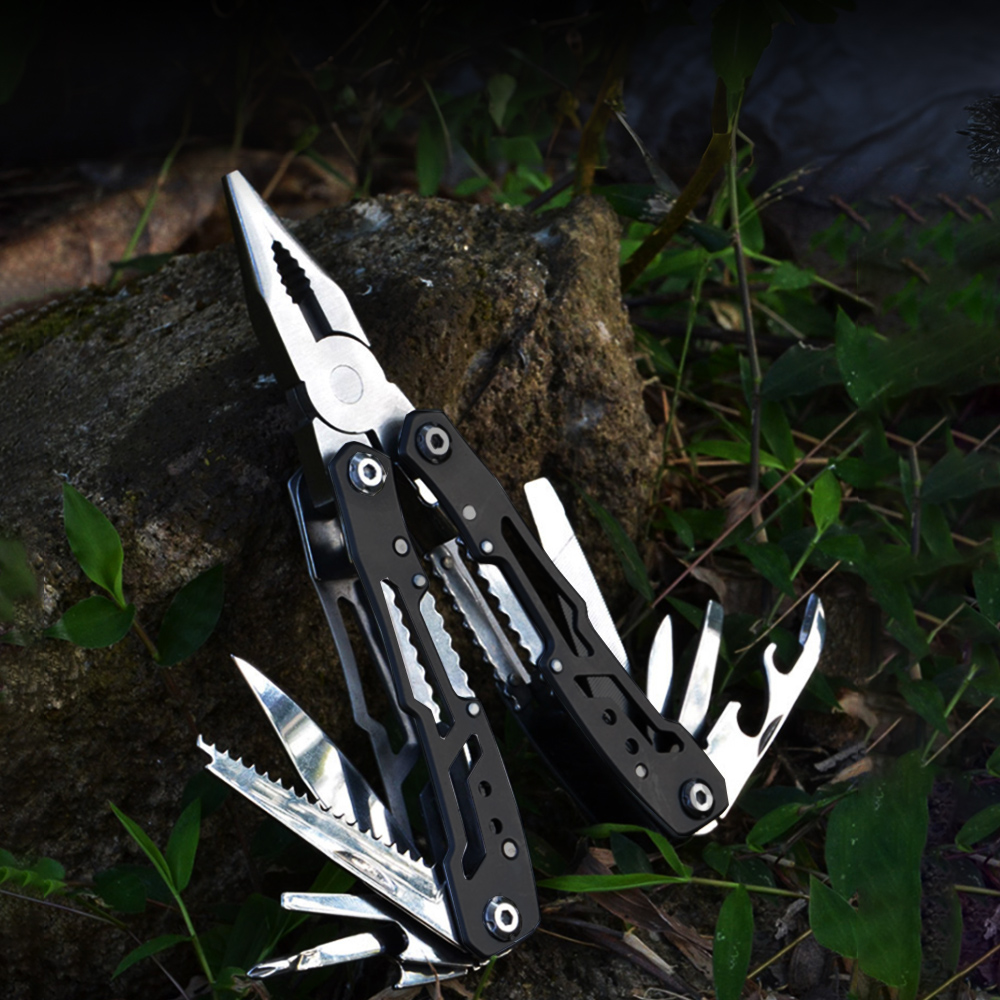 【上手家居】14合一折疊工具鉗-銀色(瑞士刀/老虎鉗/多功能鉗/尖嘴鉗/鉗子/隨身工具/摺疊鉗/迷你工具鉗), , large