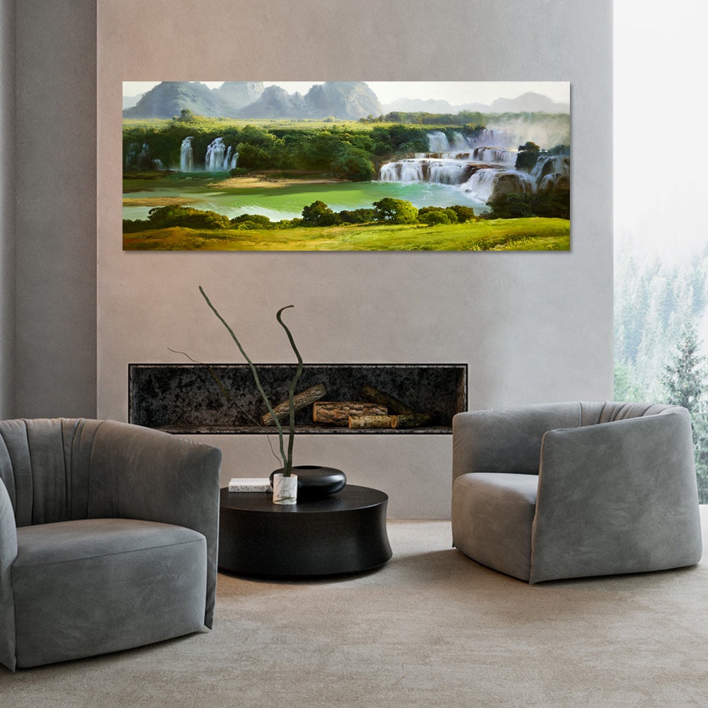 【御畫房】財源滾滾之二 國家一級畫師手繪油畫60×120cm(VF-41), , large