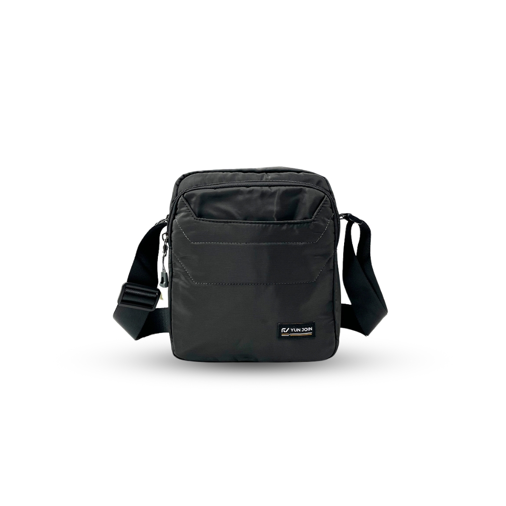 【YUNJOIN】Tech 直式多層斜跨包-黑色   都會小包 側背包 科技布料, , large