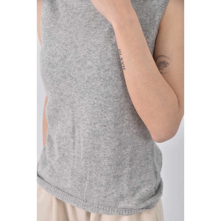 (S) xing質感無袖灰色上衣二手衣, , large