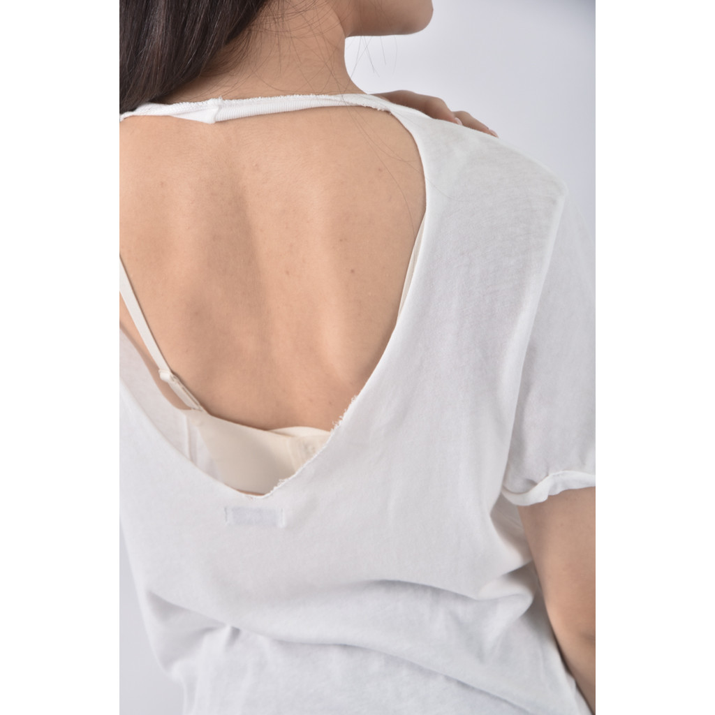 (S) lauren moshi棉質純棉白色短袖上衣二手衣, , large