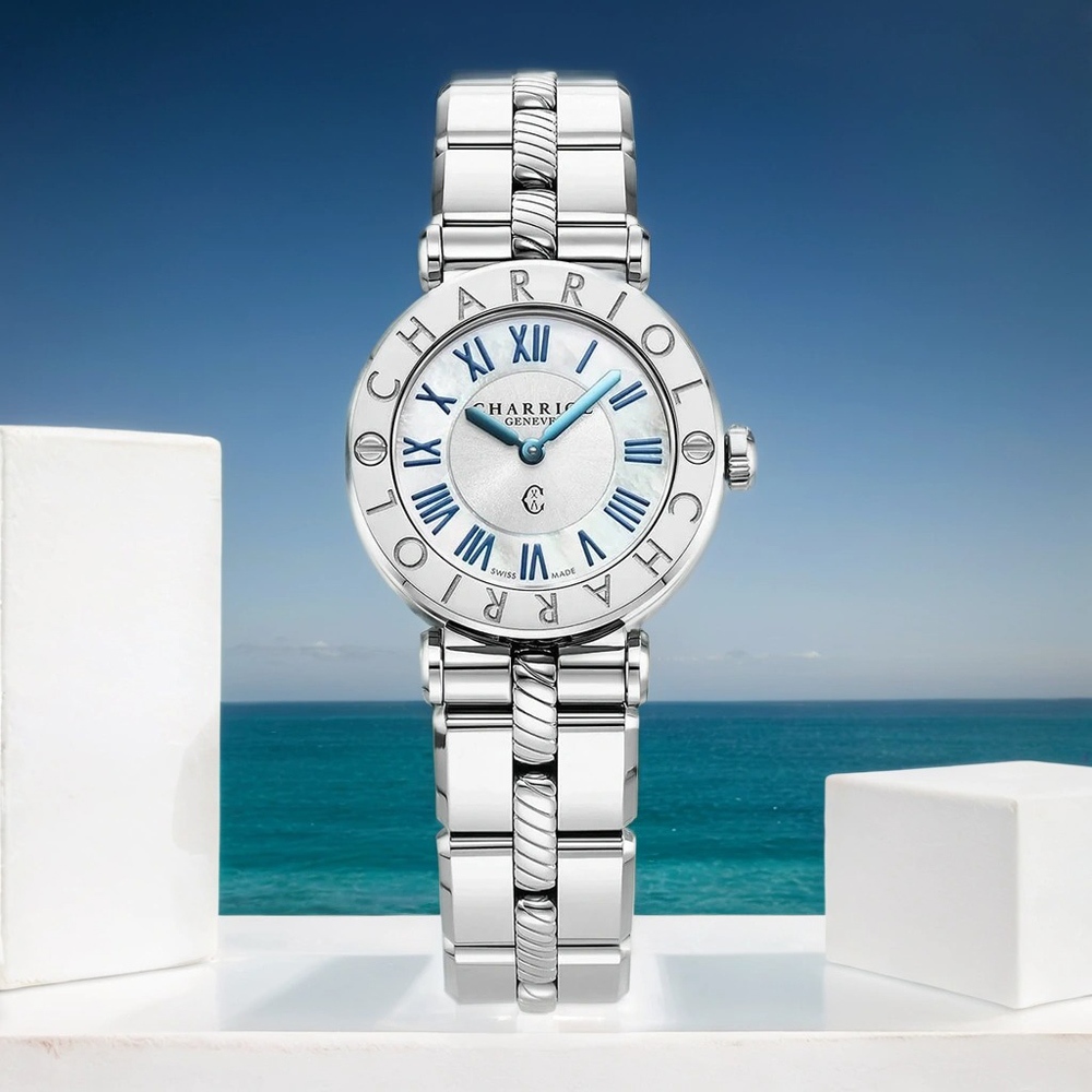 CHARRIOL 夏利豪 Navigator Cruise 經典羅馬珍珠貝手錶-28mm CR28S.910.007, , large