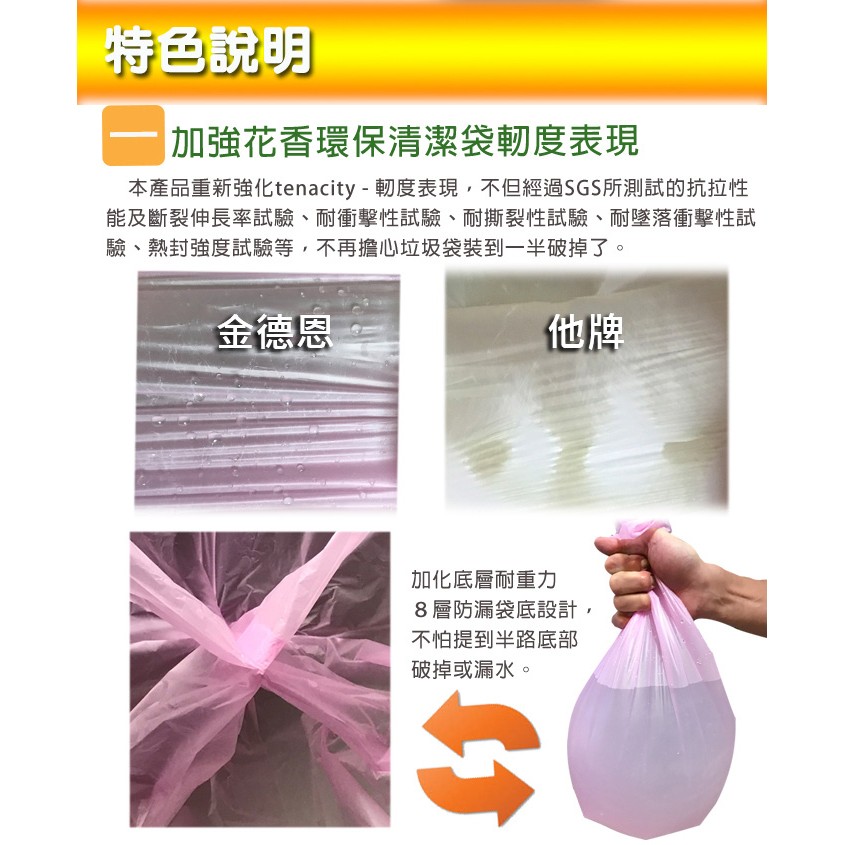 GS MALL 台灣製造 15公升 花香垃圾袋 玫瑰香垃圾袋 花香垃圾袋 垃圾袋 垃圾清潔袋 清潔袋 日用垃圾袋, , large