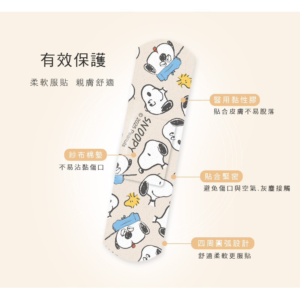 史努比 OK繃 (20入)【旺達棉品】SN-OK01, , large