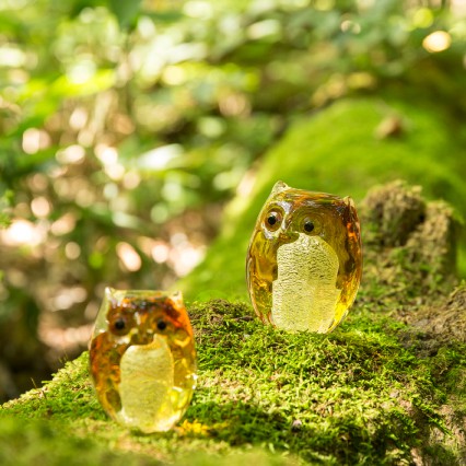 日本津輕 手作貓頭鷹 琉璃藝品 (共四款) 金益合玻璃器皿, , large