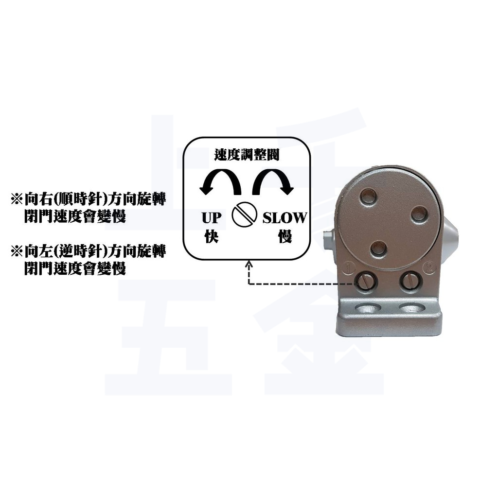 門弓器 RYOBI 關門器162P 銀色 內擋 門開90度 適用門重30~50KG 平行式安裝, , large
