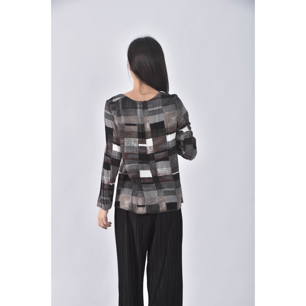 (S) marni格紋棕色長袖上衣二手衣, , large