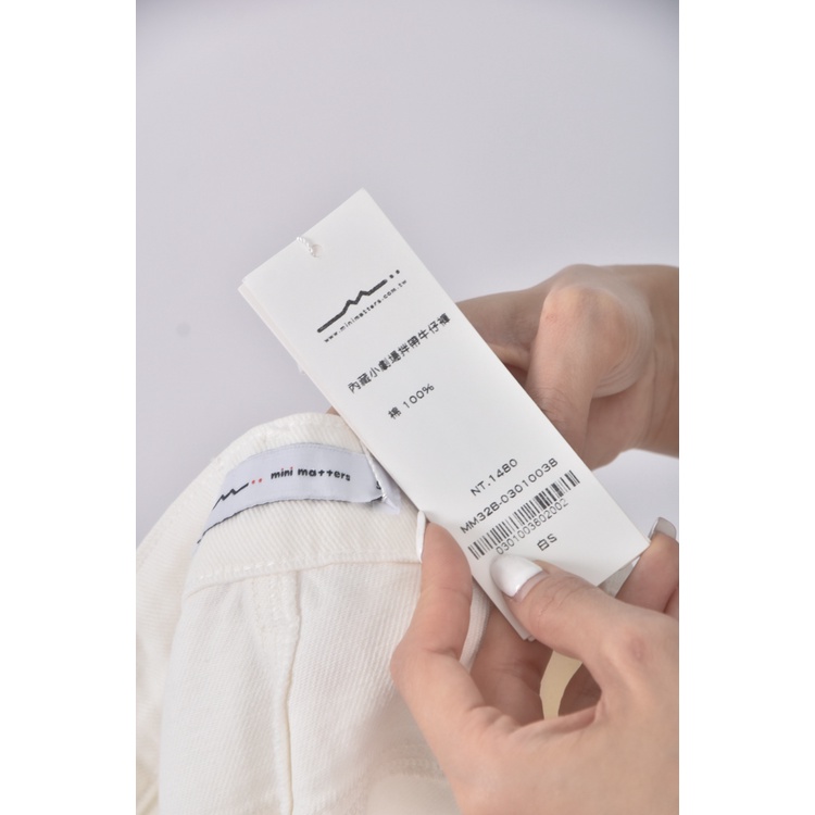 (S) minimatters高腰棉質純棉白色長褲二手衣, , large