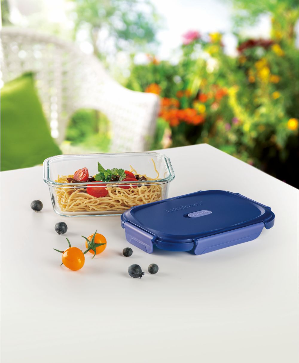 Luminarc Valve Heat-resistant Glass Storage Box Rectangular 1040ml Single Entry