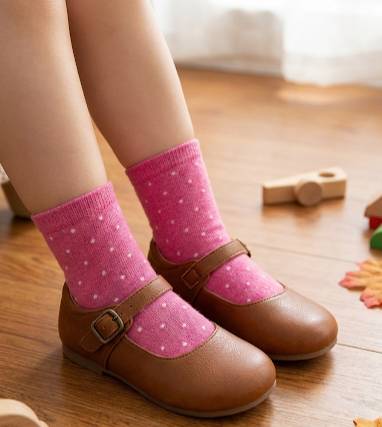 [Kaimei Cotton] 12 pairs of random excellent MIT Taiwan made pure cotton 1/2 non-slip children's socks water jade dot style 13-16cm