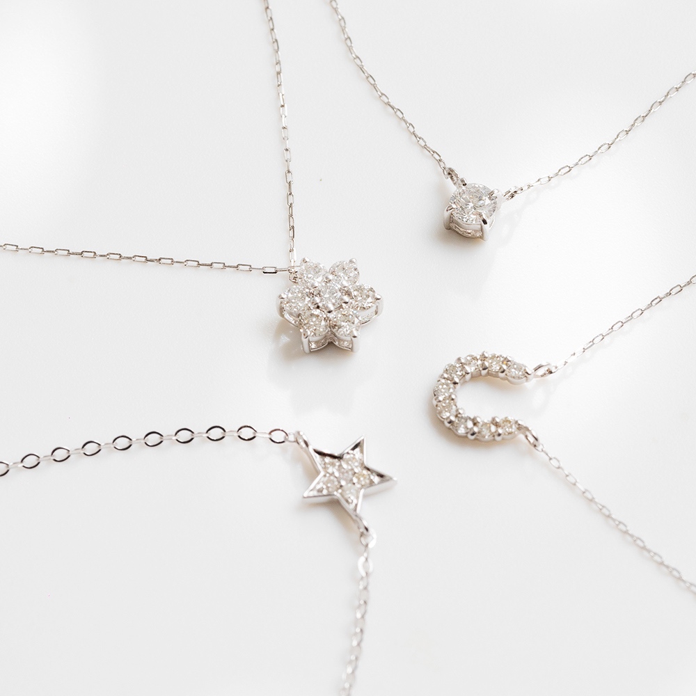 【真鑽項鍊】A'jane 18K白金 白金星願 鑽石項鍊 A032503-001, , large