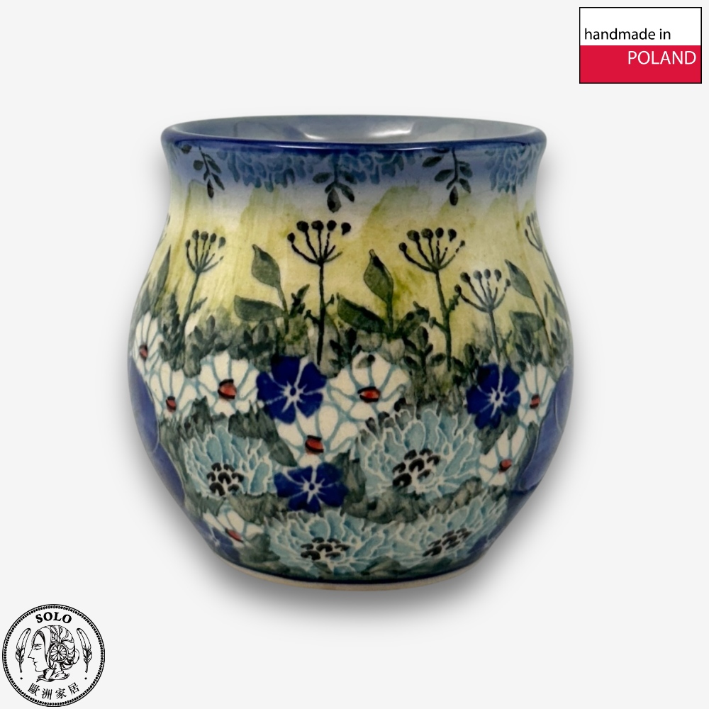 【SOLO Vintage】Cerraf Polish Pottery 350ml Mug Traces of Fragrance in the Blue Fields Series Made in Poland, , large