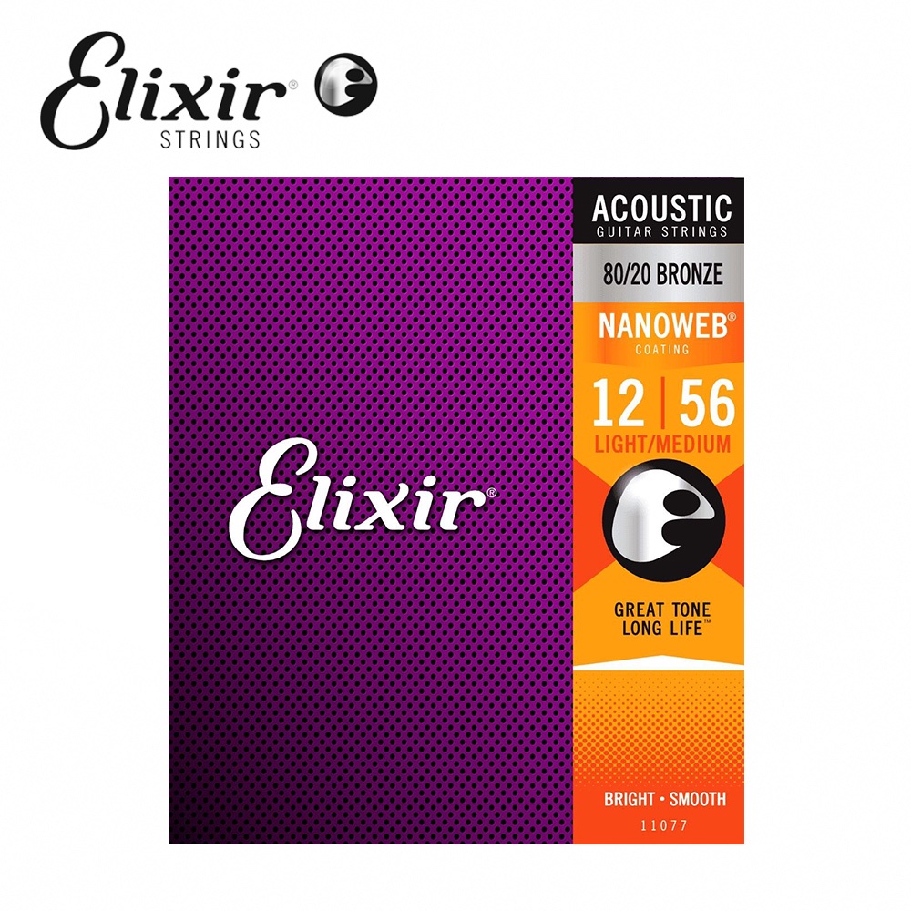 Elixir 11077 Nanoweb 薄包覆 民謠吉他套弦 12-56【敦煌樂器】, , large