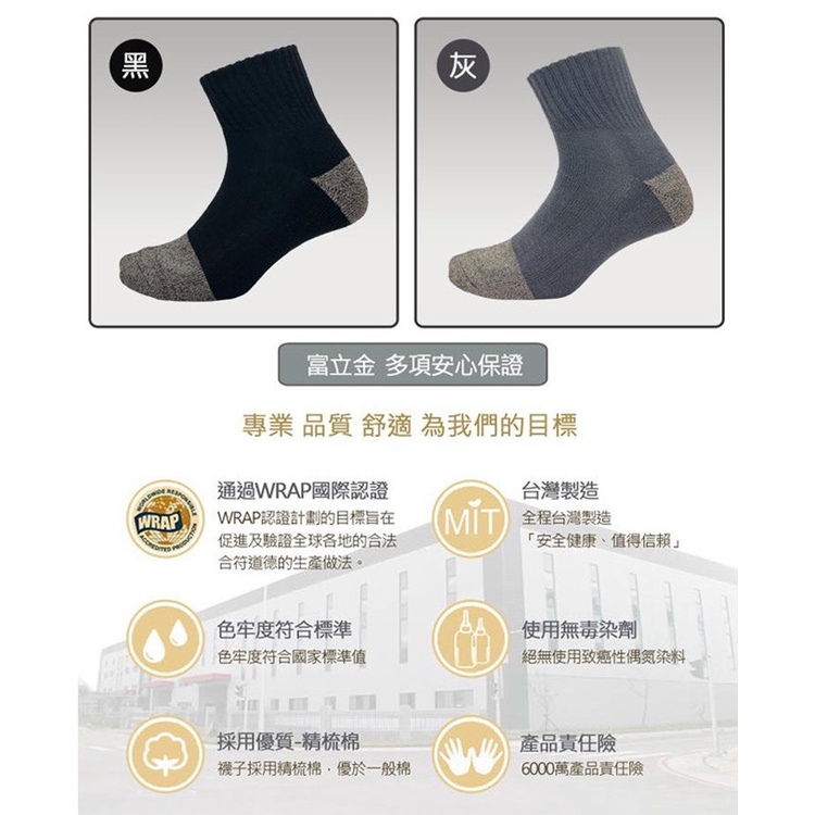 【BVD】銀纖維1/2毛巾底男襪4入<黑>B563 襪子 短襪 抑菌除臭襪, , large