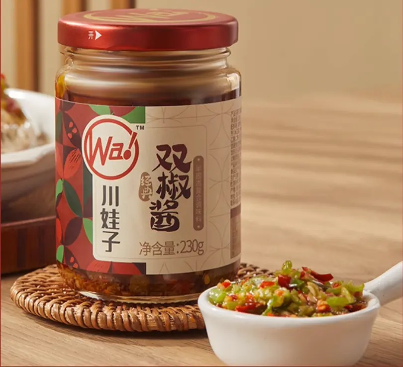 川娃子雙椒醬玻璃瓶裝230g, , large