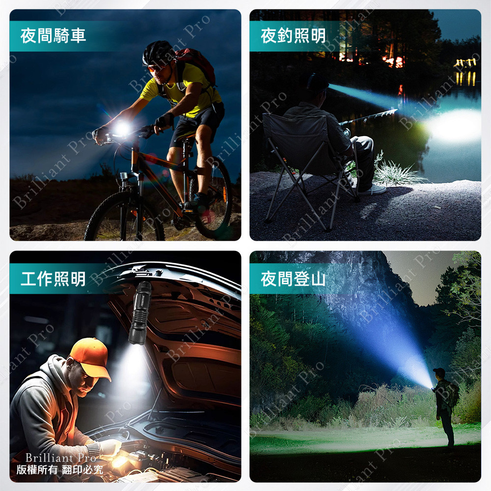 Practical brand super bright flashlight PR-A16W07 High brightness five-stage light source ultra-power-saving design Essential for power outage and mountaineering construction, , large