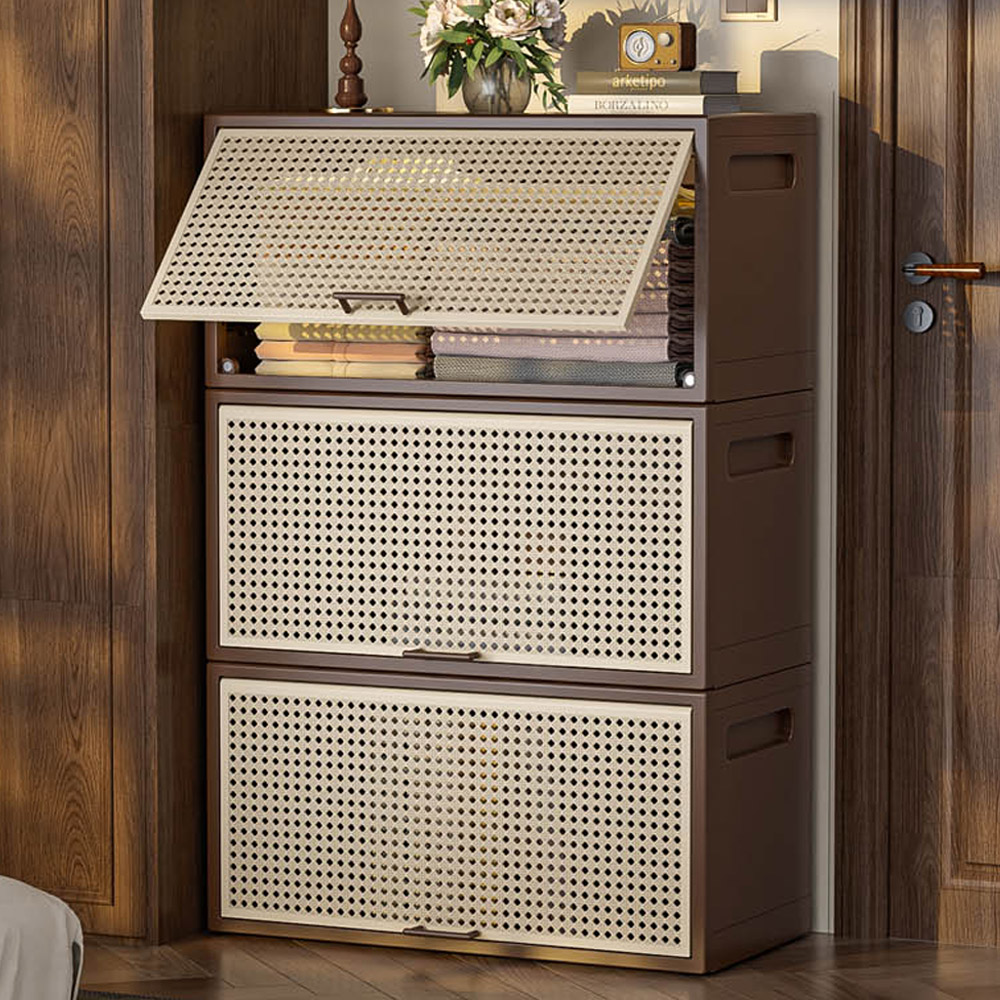 【AOTTO】60L藤編造型磁吸上掀收納箱(AC-219), , large