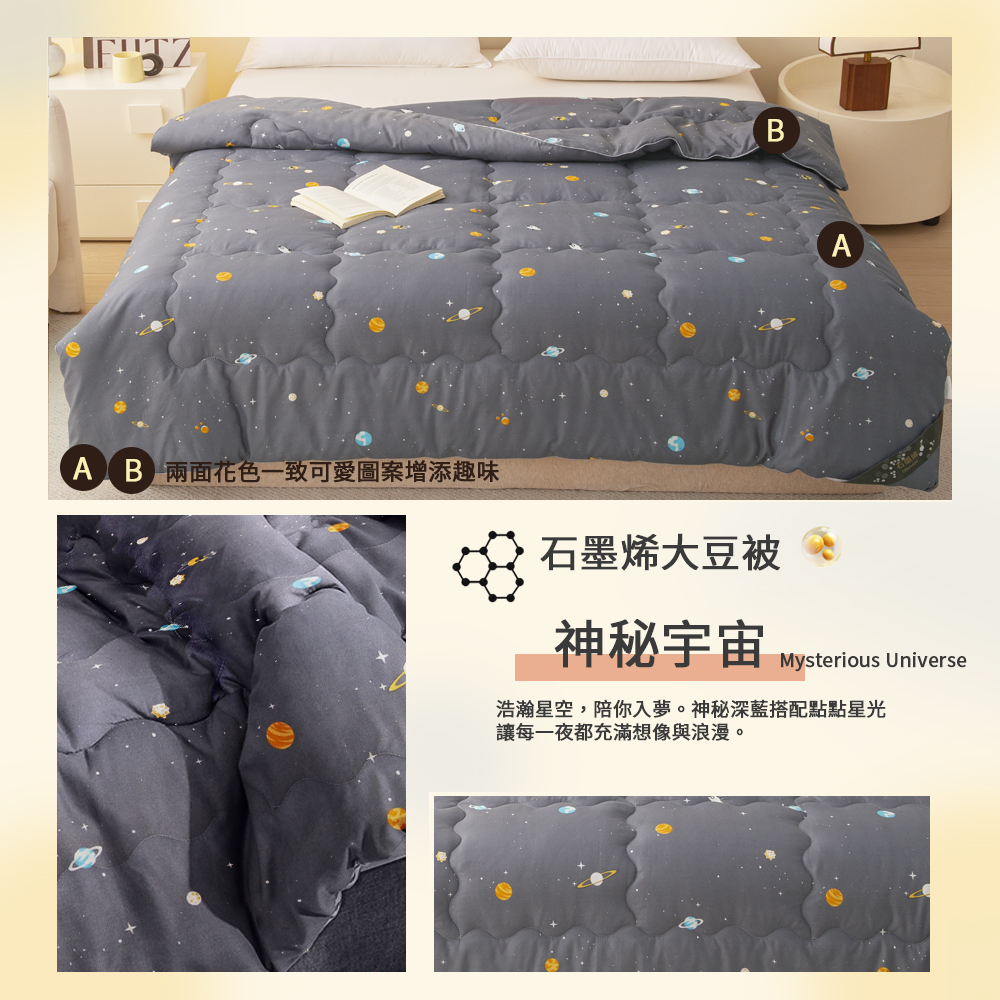Graphene Thermoregulating Soy Fiber Washable Quilt, , large