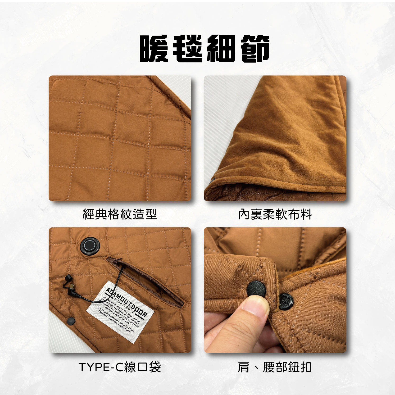 【Treewalker 萊茂】USB急速加熱暖心毯【黑色】 電熱毯 暖心披肩 內配TYPE-C線 搭配行動電源, , large