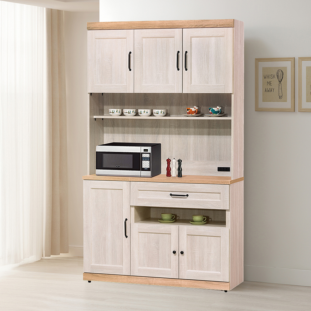 【唯熙傢俱】查理白橡色4尺餐櫥櫃, , large