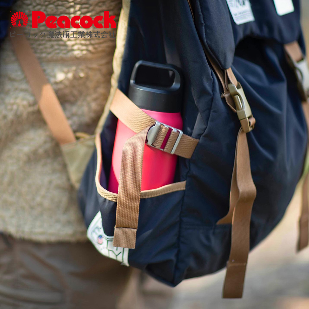 【日本孔雀Peacock】運動酷跑316不鏽鋼 手提式 戶外專業保冷保溫杯600ml-消光玫瑰, 消光玫瑰, large