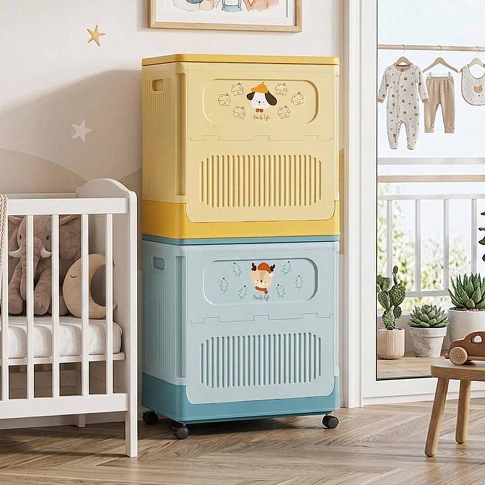 【AOTTO】55L大容量多功能翻蓋折疊收納箱(AL-018-2), , large