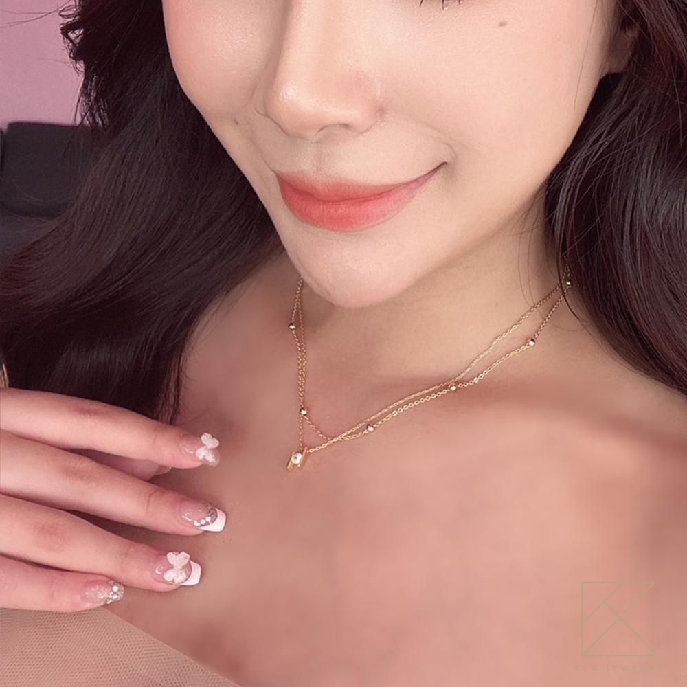 【TLH】黃金墜項鍊 純金999 夜空星光 約重0.19錢&plusmn;0.03, , large