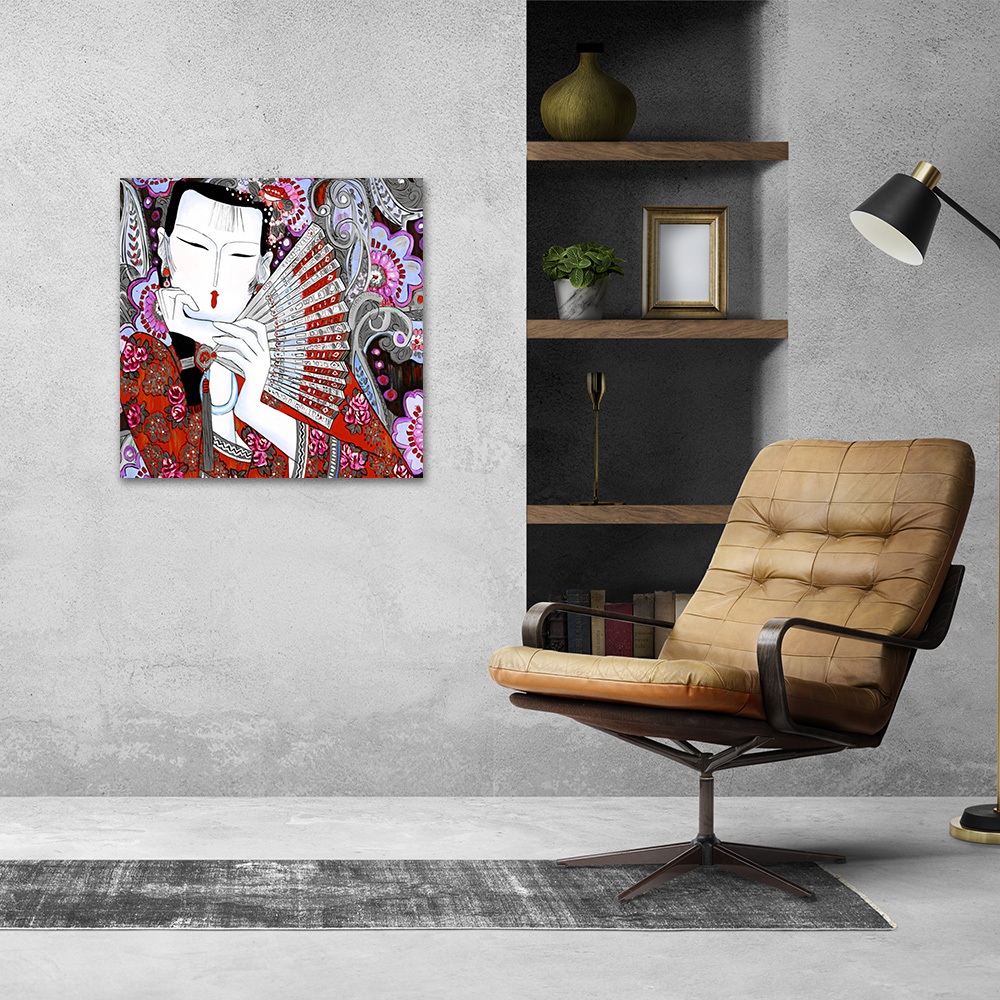 【御畫房】民俗系列二 國家一級畫師手繪油畫80×80cm(VF-183), , large