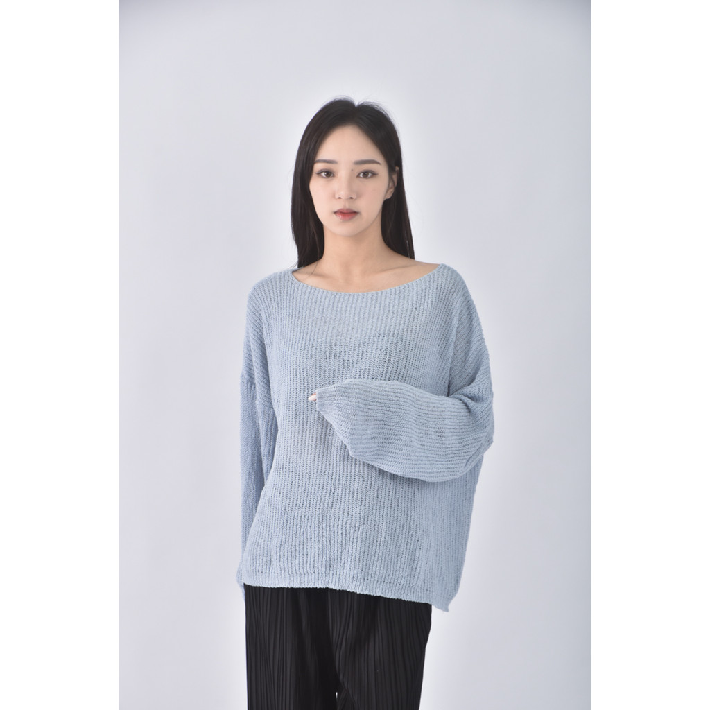(2XL) levely and thisway韓牌質感藍色長袖上衣二手衣, , large