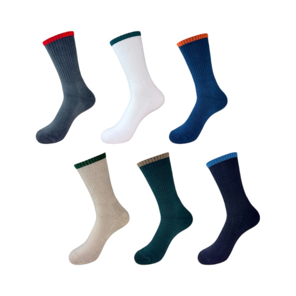 【BVD】運動氣墊男長襪 B657 毛巾底 撞色 中筒襪, , large