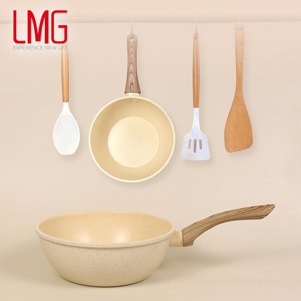 【LMG】香草系列日式不沾炒鍋20cm無鍋蓋 適用各種爐具, , large