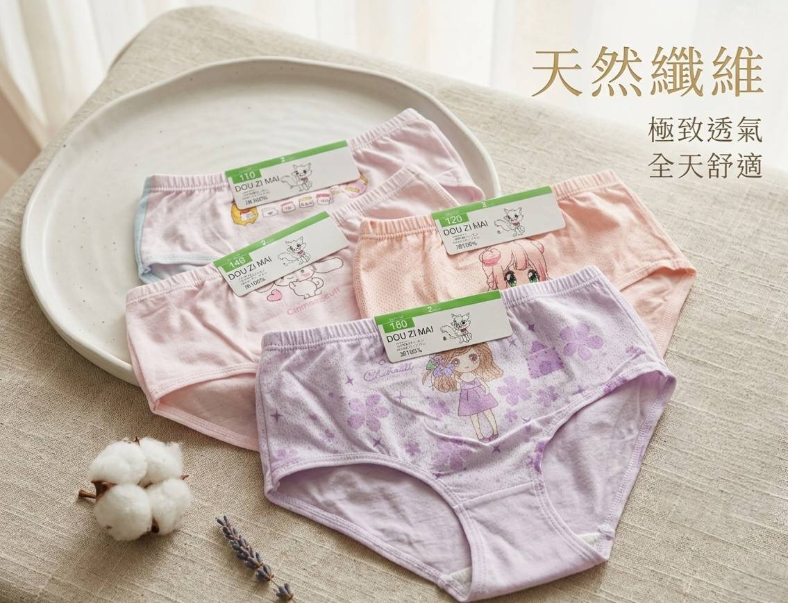 凱美棉業 | 4件組 隨機出色 精品 彈力萊卡純棉 舒適 透氣 兒童(三角款)內褲 女童純棉內褲, , large